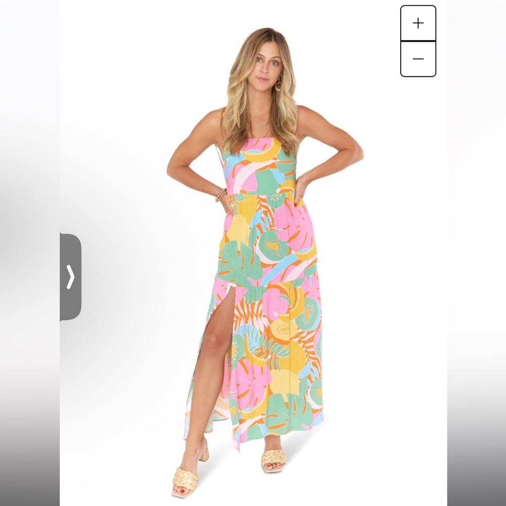 Show Me Your Mumu 🥝 Julia Maxi Dress Tropical Fruit 🍌Size Large